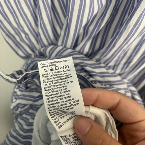 J.Crew Women’s Cotton voile ruffle-trim Lined dress striped pockets size XXL - Picture 12 of 13